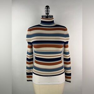 💚 3377. Ribbed Striped Turtleneck